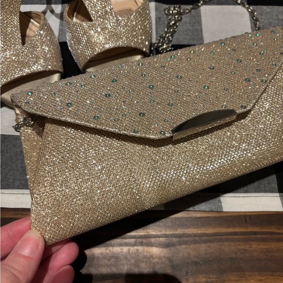 Gold Glitter Heels and Clutch Set 7 - Picture 2 of 5